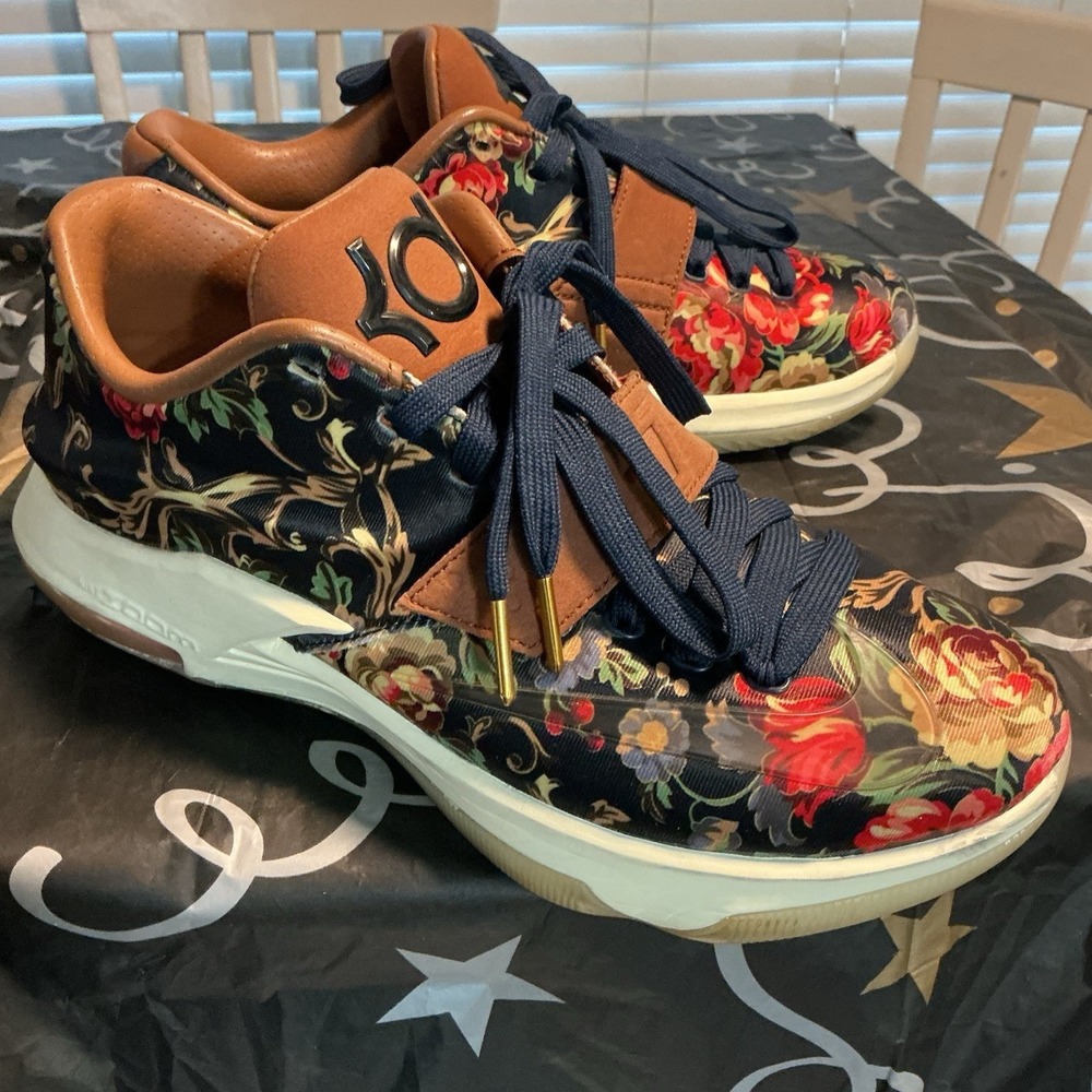 Nike KD 7 EXT QS Floral Men's Athletic Sneaker Multicolor 726438-400 2015 Sz 8.5